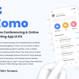 Zomo Video Conferencing Online Meeting App UI Kit